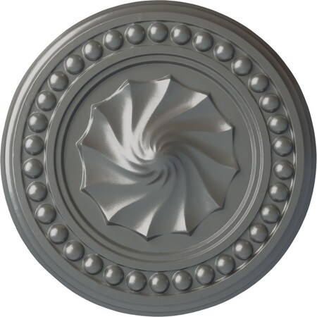 Ekena Millwork Foster Shell Ceiling Medallion (Fits Canopies up to 9 5/8"), Hand-Painted Silver, 15 3/4"OD x 2"P CM15FOSLS